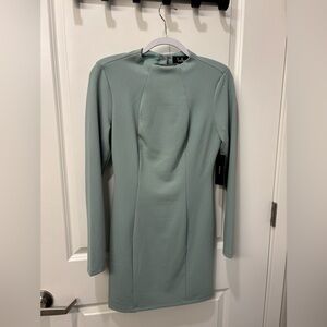 Lulu's Elegant Mint Long Sleeve Dress